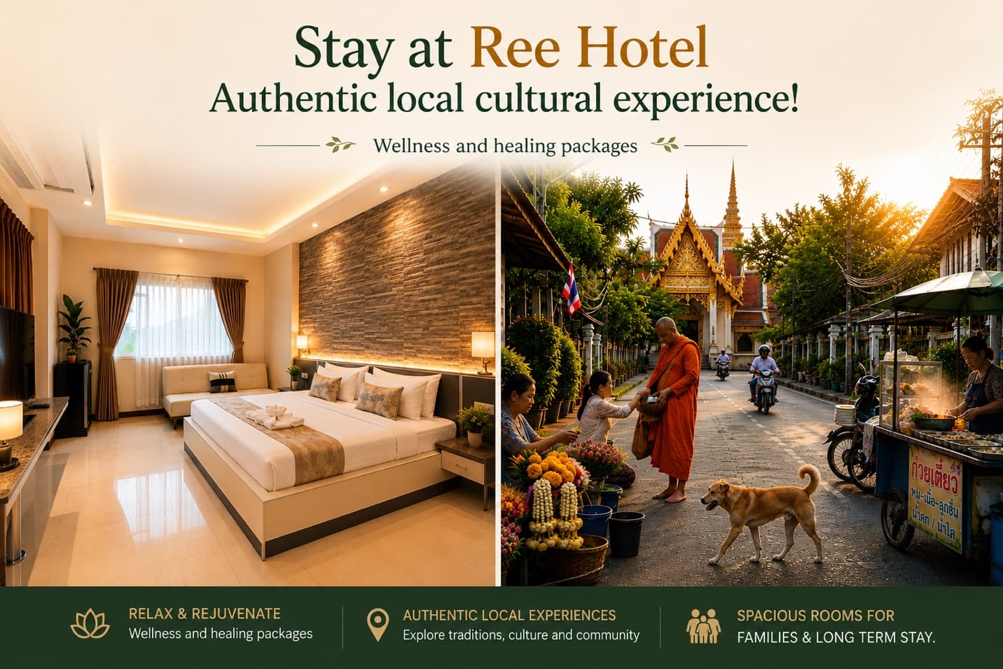 Ree Hotel — a quiet room and the authentic local Bangkok neighborhood around it
